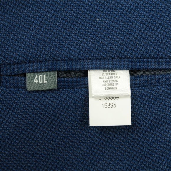 Bonobos 2B 2V Jetsetter Stretch Slim Fit Wool Suit Jacket Blazer Size 40L - Picture 6 of 7
